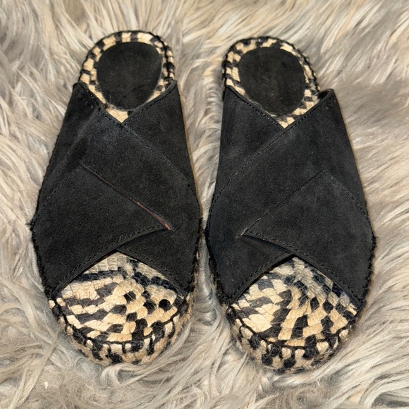 EUC Free People Suede Cross Espadrille Platform Sandal Size 38 EU - Size 8 US - Picture 3 of 9